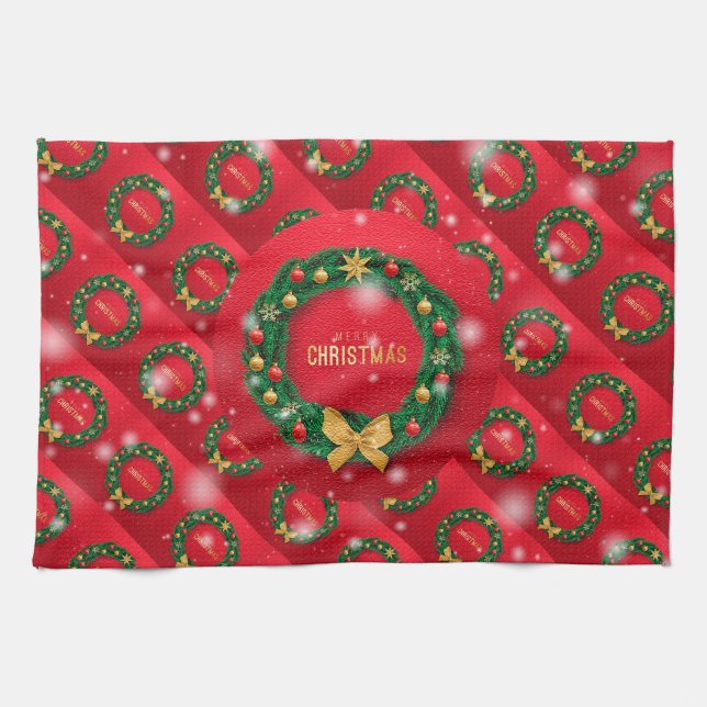 God jul Lycklig bästa gåva Kökshandduk (Horisontell)