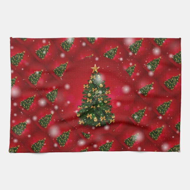 God jul Lycklig bästa gåva Kökshandduk (Horisontell)