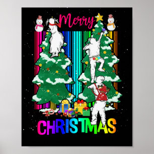 God jul Lycklig-familjen Julafton Träd Firande Poster