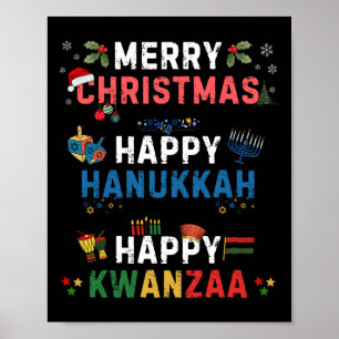 God jul Lycklig Hanukkah Lycklig Kwanzaa 10 Poster