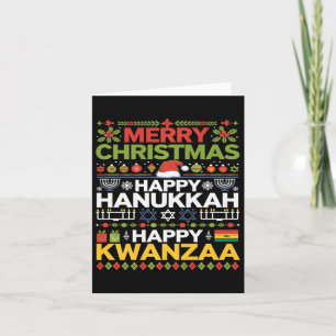 God jul Lycklig Hanukkah Lycklig Kwanzaa 12 Kort