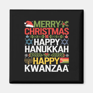 God jul Lycklig Hanukkah Lycklig Kwanzaa 13 Magnet