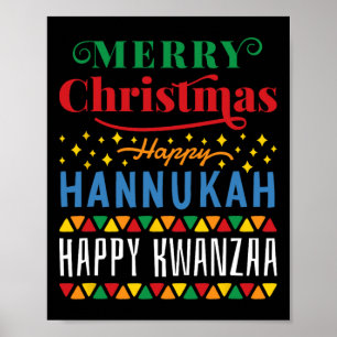 God jul Lycklig Hanukkah Lycklig Kwanzaa 14 Poster