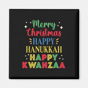 God jul Lycklig Hanukkah Lycklig Kwanzaa 15 Magnet