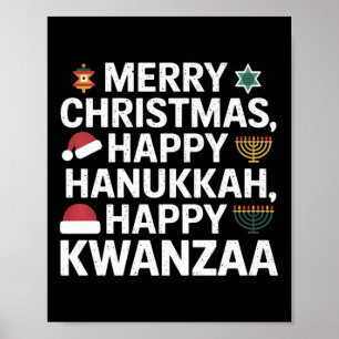 God jul Lycklig Hanukkah Lycklig Kwanzaa 15 Poster
