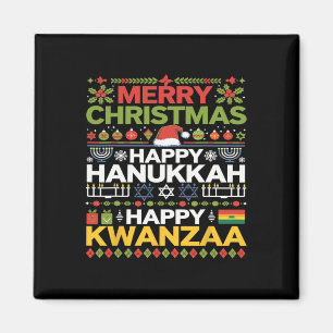 God jul Lycklig Hanukkah Lycklig Kwanzaa 17 Magnet