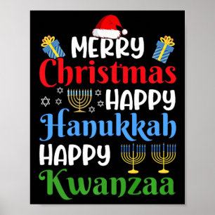 God jul Lycklig Hanukkah Lycklig Kwanzaa 18 Poster
