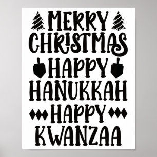God jul Lycklig Hanukkah Lycklig Kwanzaa 6 Poster