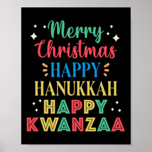 God jul Lycklig Hanukkah Lycklig Kwanzaa 9 Poster