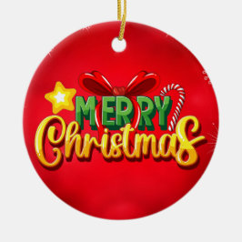 God jul Lycklig Julafton Red Grönt Helgdag Funny Julgransprydnad Keramik