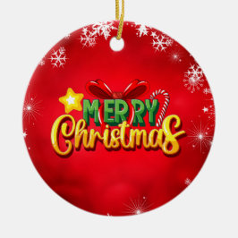 God jul Lycklig Julafton Red Grönt Helgdag Funny Julgransprydnad Keramik