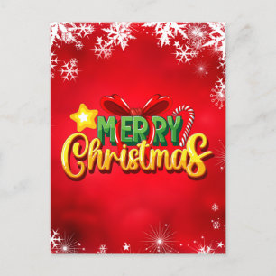 God jul Lycklig Julafton Red Grönt Helgdag Funny Vykort