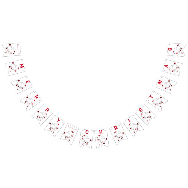 God jul - Lycklig julpärmsfamilj Vimplar (Alla)