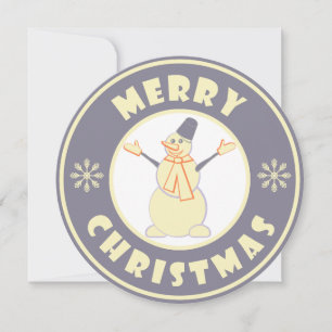 God jul lycklig snögubbe berömd kaffe stil julkort