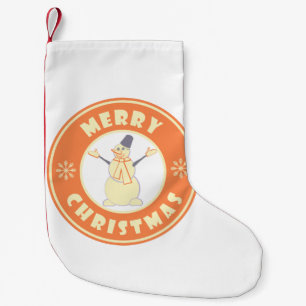 God jul lycklig snögubbe berömd kaffe stil liten julstrumpa