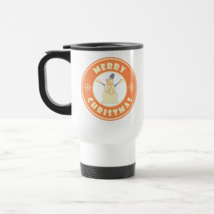 God jul lycklig snögubbe berömd kaffe stil resemugg