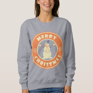 God jul lycklig snögubbe berömd kaffe stil t shirt
