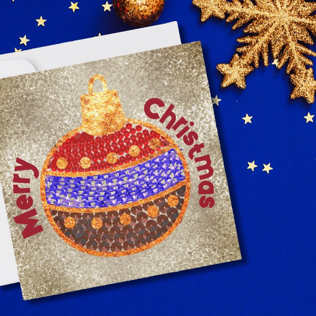 God Jul - lysande glaskula med paljetter (Skapare uppladdad)