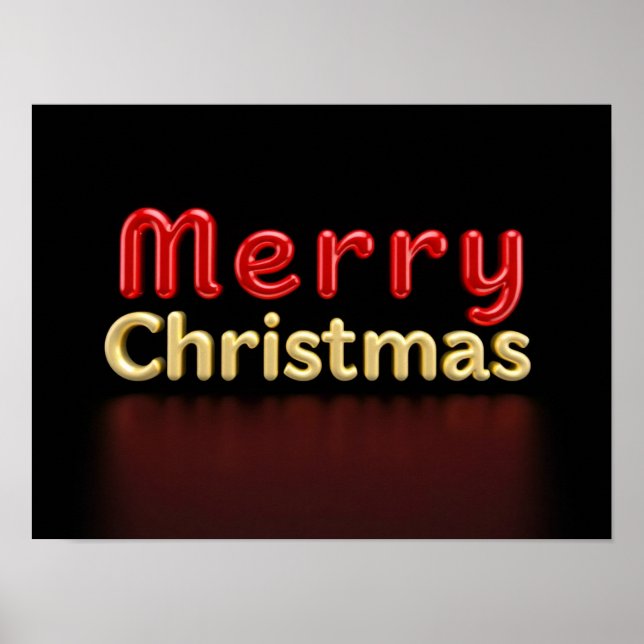 God Jul Lyx Typography Affisch Papper H02 (Framsidan)