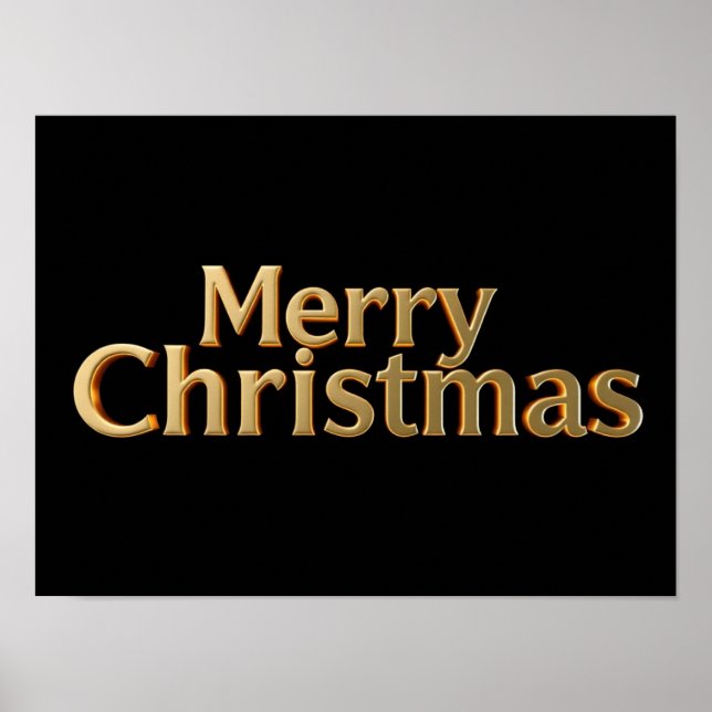 God Jul Lyx Typography Affisch Papper H11 (Framsidan)