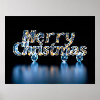 God Jul Lyx Typography Affisch Papper H34