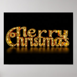 God Jul Lyx Typography Affisch Papper H49