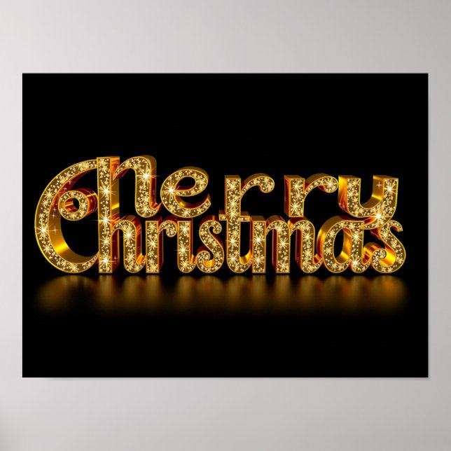 God Jul Lyx Typography Affisch Papper H49 (Framsidan)