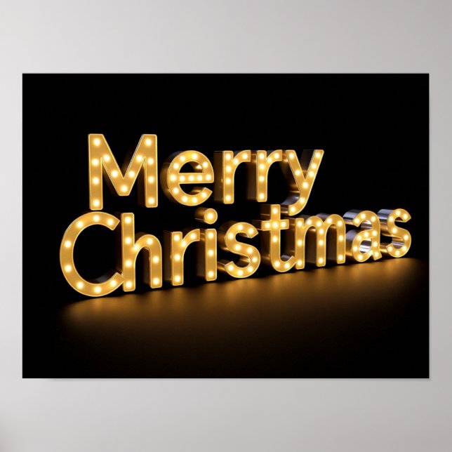 God Jul Lyxig Typografi Affisch Papper H03 (Framsidan)