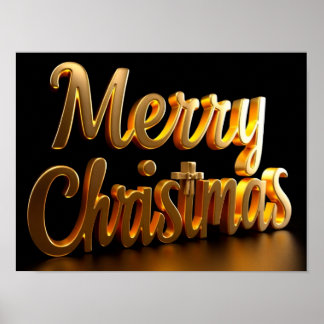 God Jul Lyxig Typografi Affisch Papper H04