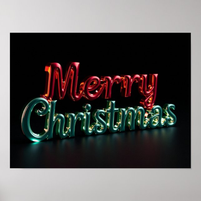 God Jul Lyxig Typografi Affisch Papper H05 (Framsidan)