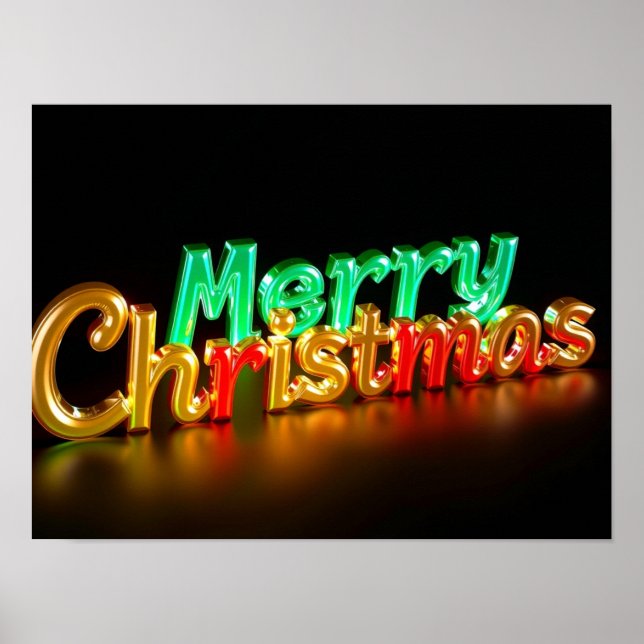 God Jul Lyxig Typografi Affisch Papper H06 (Framsidan)