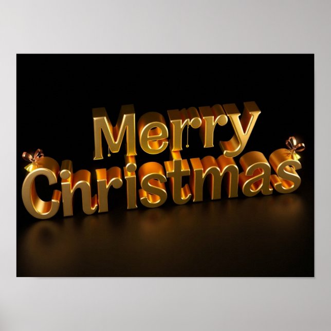 God Jul Lyxig Typografi Affisch Papper H08 (Framsidan)