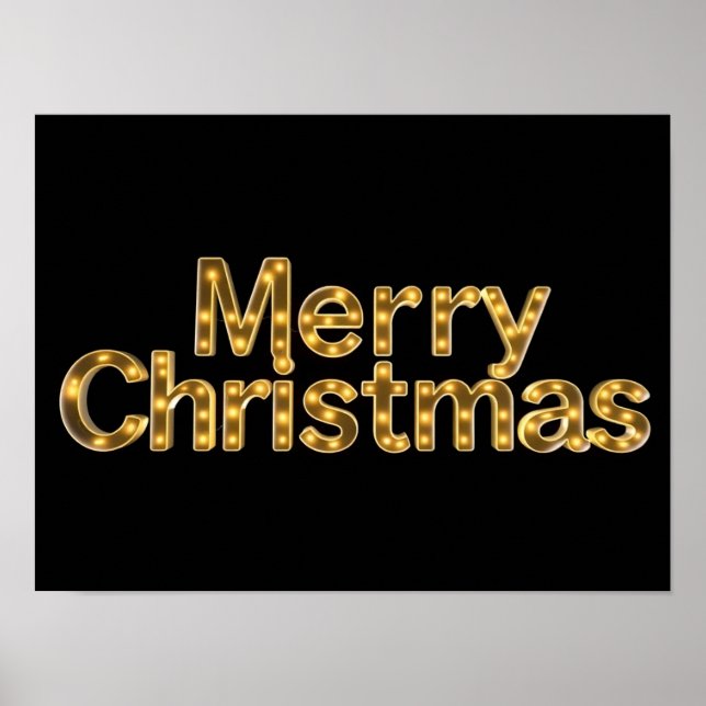 God Jul Lyxig Typografi Affisch Papper H10 (Framsidan)