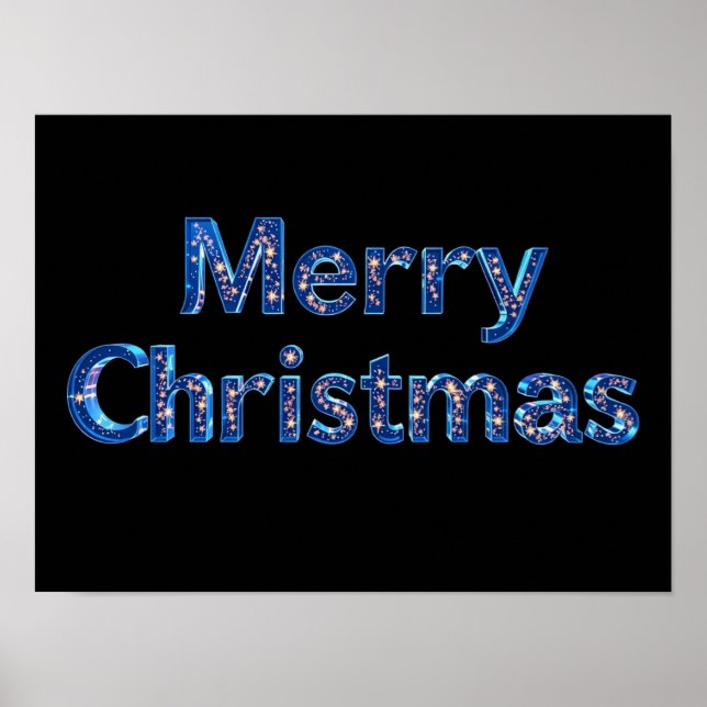 God Jul Lyxig Typografi Affisch Papper H21 (Framsidan)