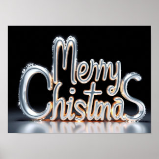 God Jul Lyxig Typografi Affisch Papper H37