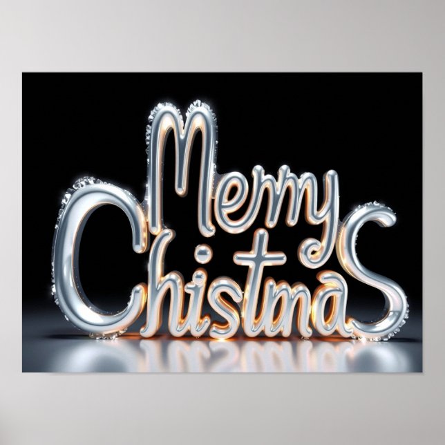 God Jul Lyxig Typografi Affisch Papper H37 (Framsidan)
