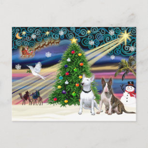 God jul, Magic Bull Terriers (två) Helg Vykort