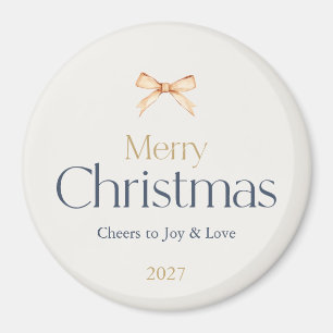 God jul Magnet med Guld Bow