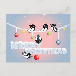 God jul - Magpies Bubbles Snö Helg Vykort