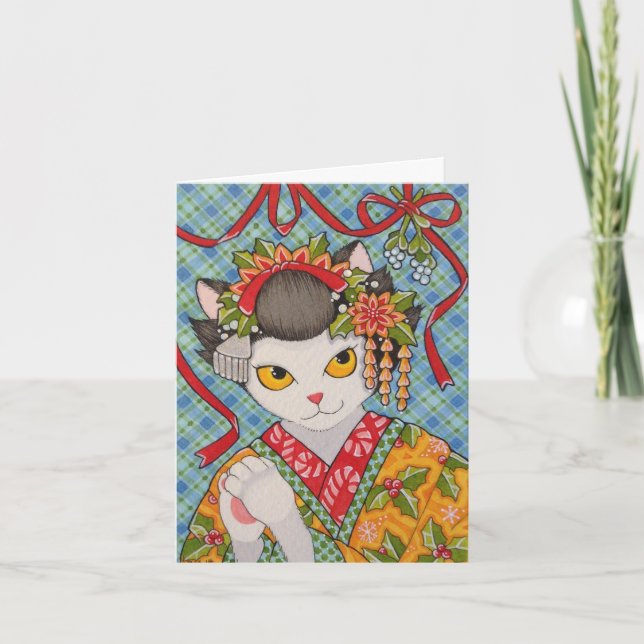 God jul Maiko Kattunge Card Helgkort (Framsida)