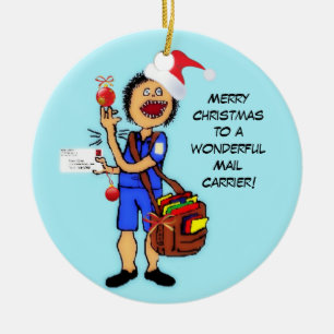 God jul Mail Carrier Julgransprydnad Keramik
