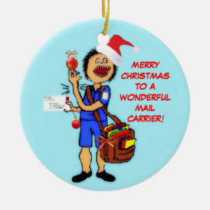 God jul Mail Carrier Julgransprydnad Keramik