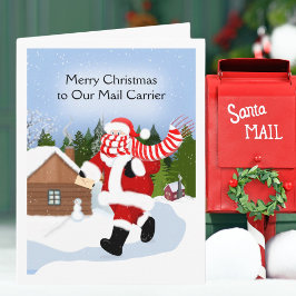 God jul Mail Carrier Santa Kort