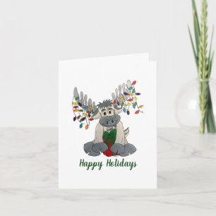 God jul Maine Moose Helgdag Ljus Kort