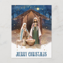 God Jul. Målarfärg för nyskapandescen Helg Vykort