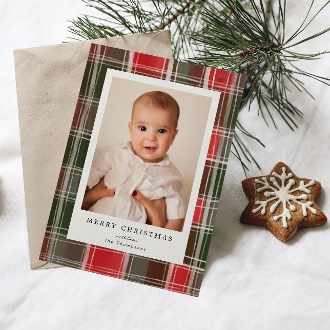 God jul målat rött och Grönt Play Photo Julkort (Skapare uppladdad)