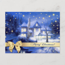 God Jul. Målning för julbyn Vykort