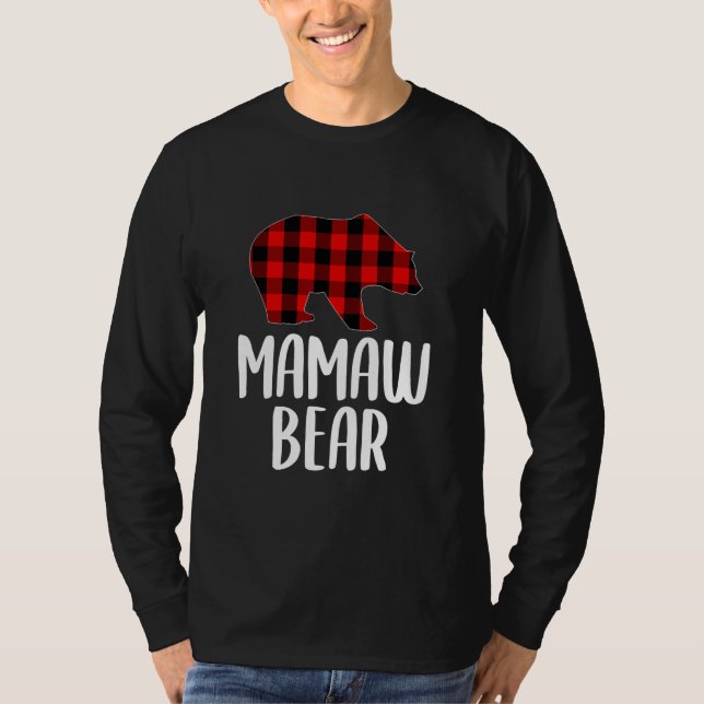 God jul Mamaw Bear Shirt Grandma Bear Play T Shirt (Framsida)
