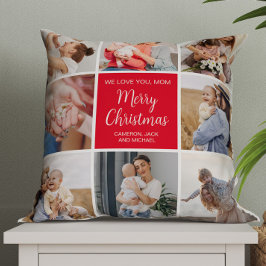 God jul Mamma 8 Photo Family Collage Kudde