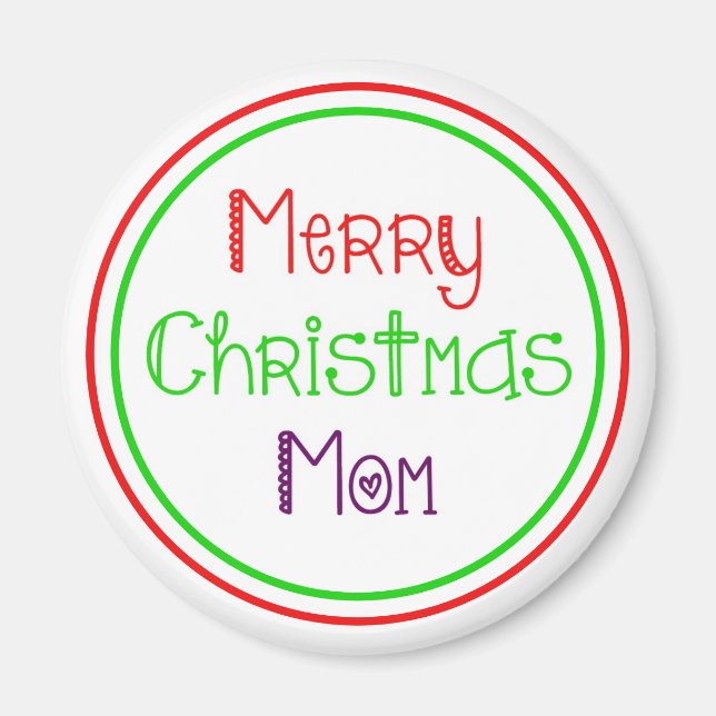 God jul Mamma Colorful Gift Magnet (Framsidan)